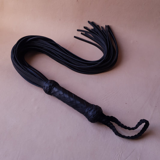 Martinet cuir & knot - 75 cm - noir