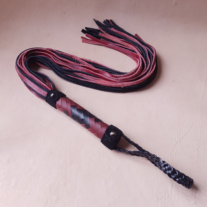 Martinet cuir - 76 cm - bordeaux & noir