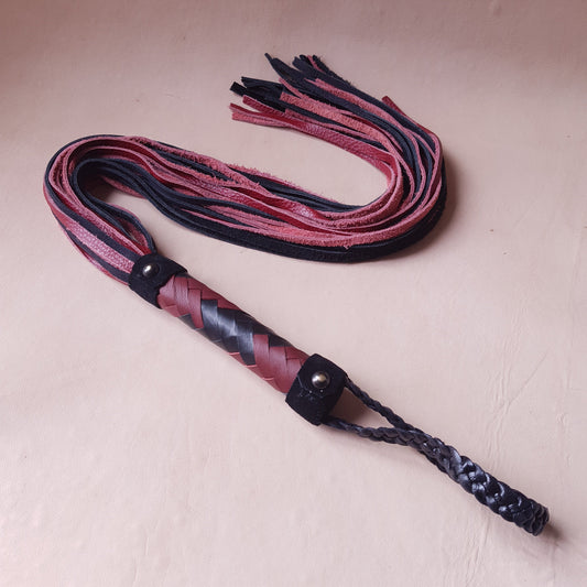 Martinet cuir - 76 cm - bordeaux & noir