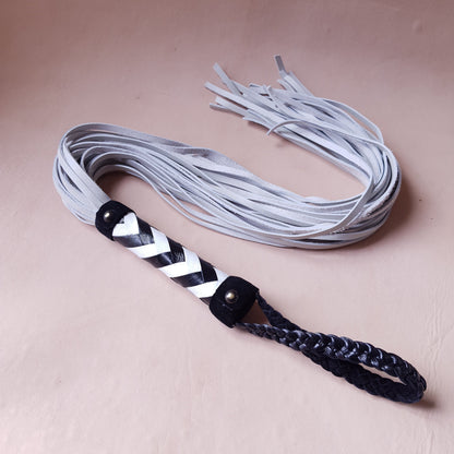 Martinet cuir - 75 cm - noir & blanc