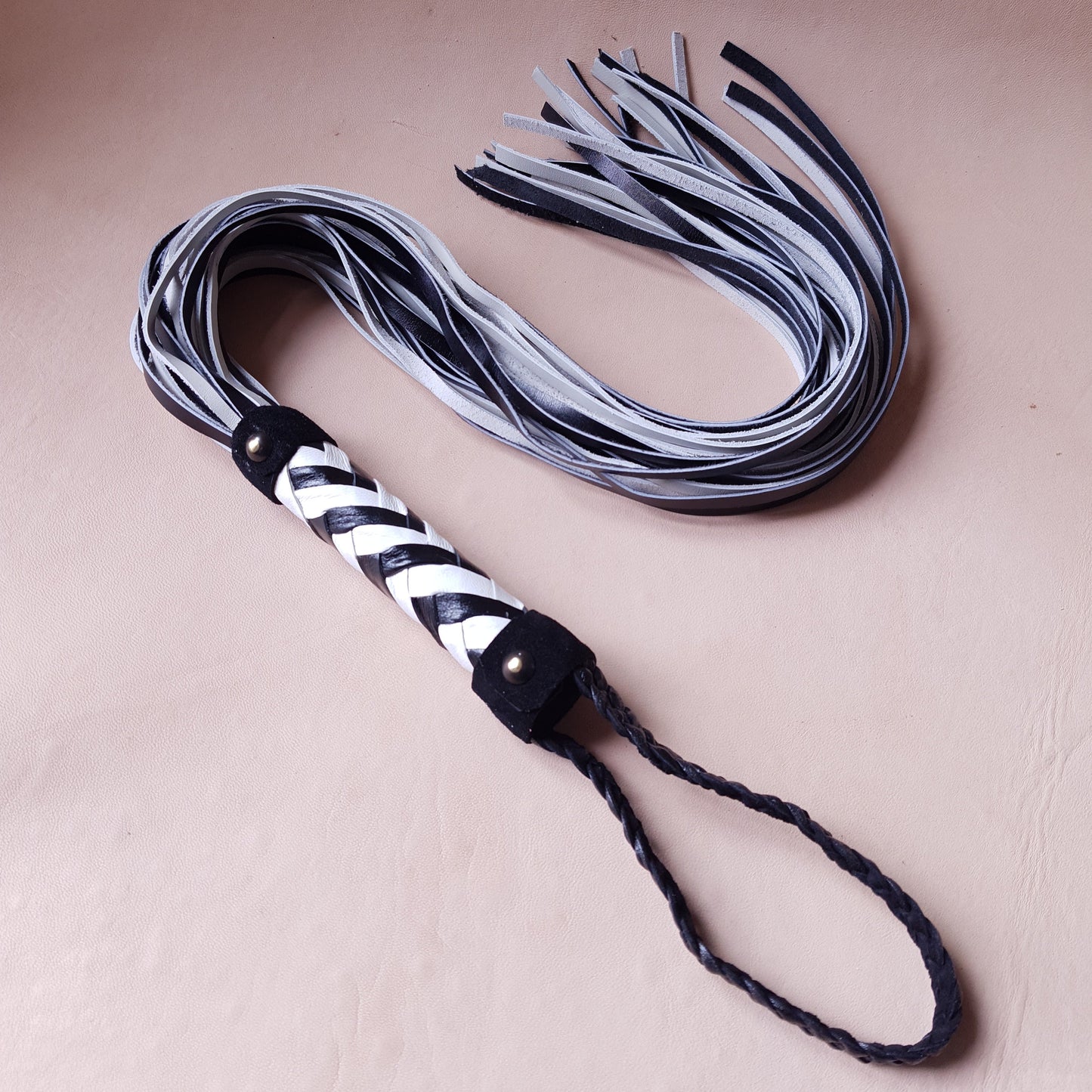 Martinet cuir - 75 cm - noir & blanc variante 3