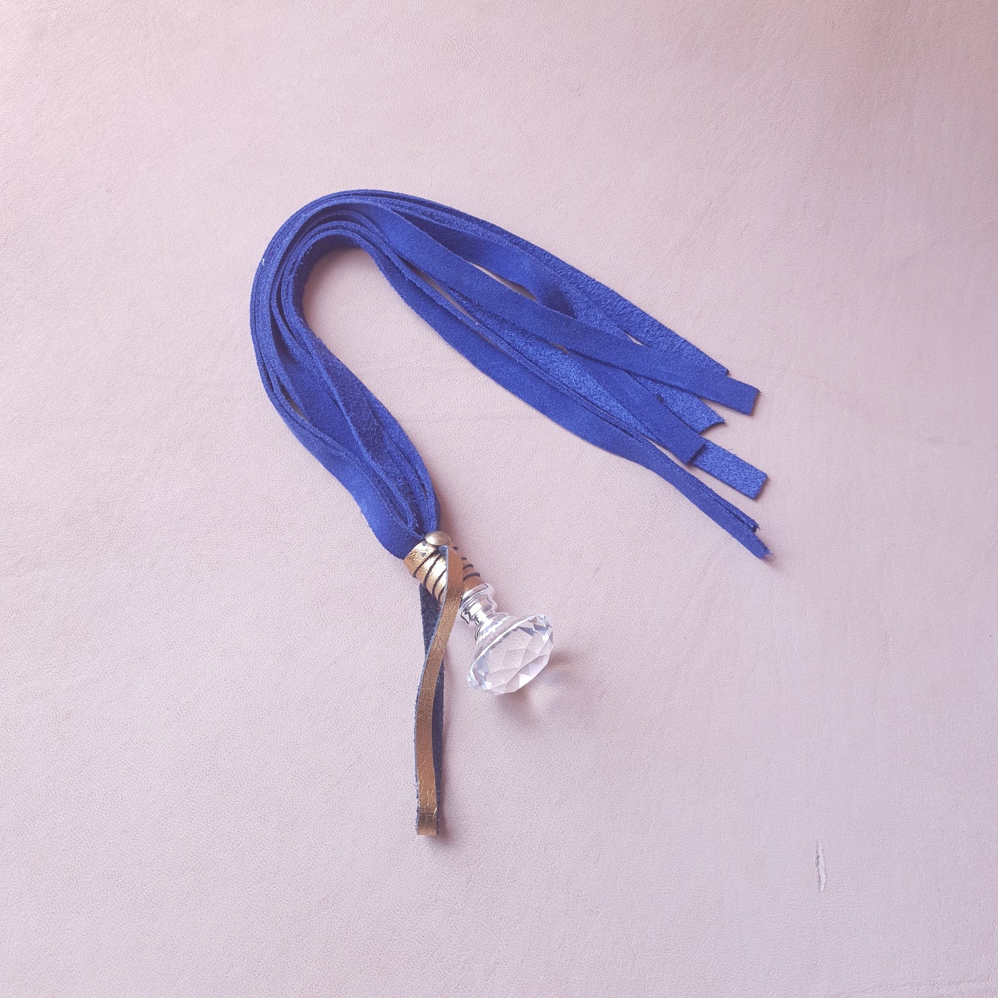 Martinet cuir - 35 cm - bleu & or