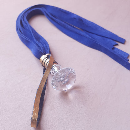 Martinet cuir - 35 cm - bleu & or
