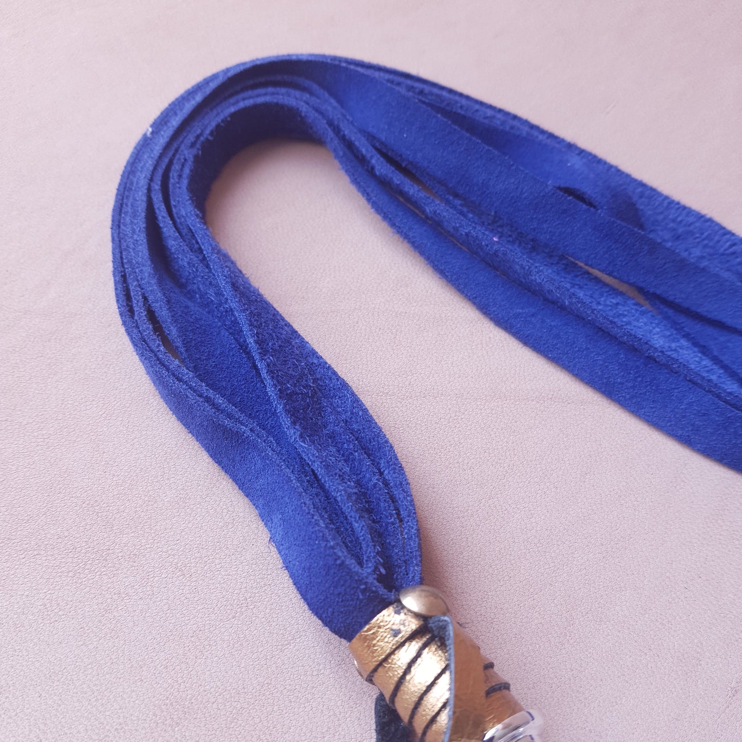 Martinet cuir - 35 cm - bleu & or