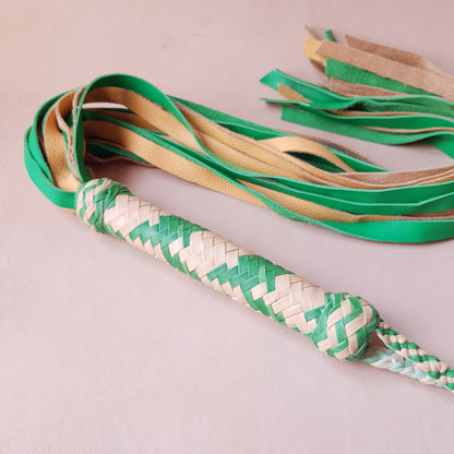 Martinet cuir & knot - 53 cm - jaune & vert