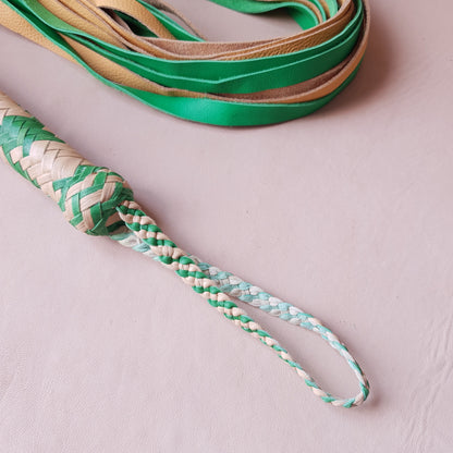 Martinet cuir & knot - 53 cm - jaune & vert