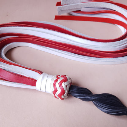 Martinet cuir & acier - 75 cm - blanc & orange