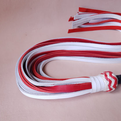 Martinet cuir & acier - 75 cm - blanc & orange