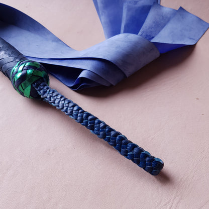 Martinet latex & cuir - 55 cm - bleu & vert