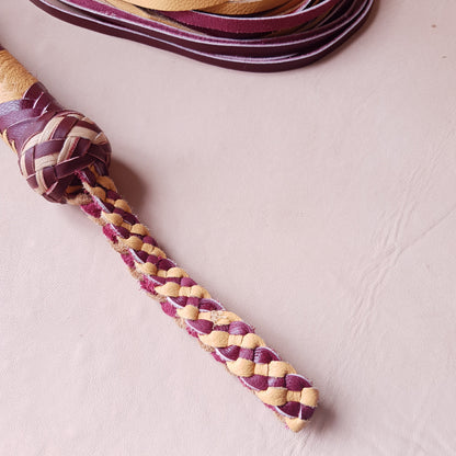 Martinet cuir & knot - 55 cm - jaune & bordeaux