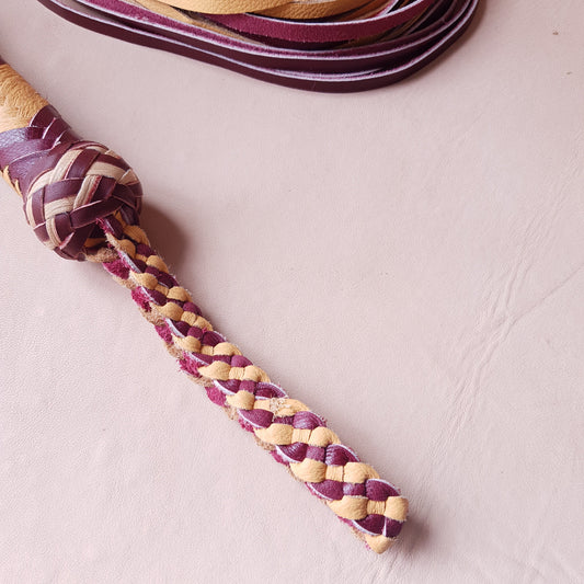 Martinet cuir & knot - 55 cm - jaune & bordeaux