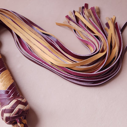 Martinet cuir & knot - 55 cm - jaune & bordeaux