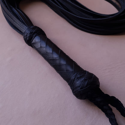 Martinet cuir & knot - 75 cm - noir