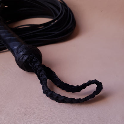 Martinet cuir & knot - 75 cm - noir