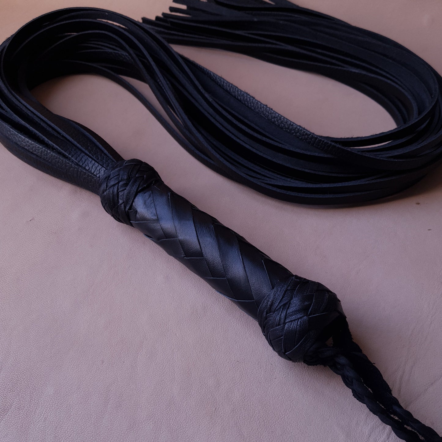 Martinet cuir & knot - 100 cm - noir variante 2