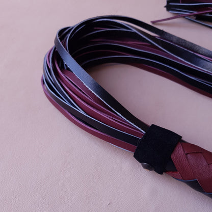 Martinet cuir - 75 cm - bordeaux & noir