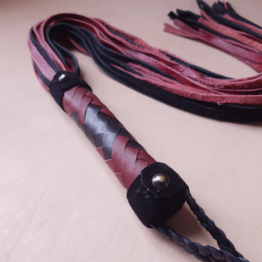 Martinet cuir - 76 cm - bordeaux & noir