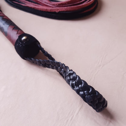 Martinet cuir - 76 cm - bordeaux & noir