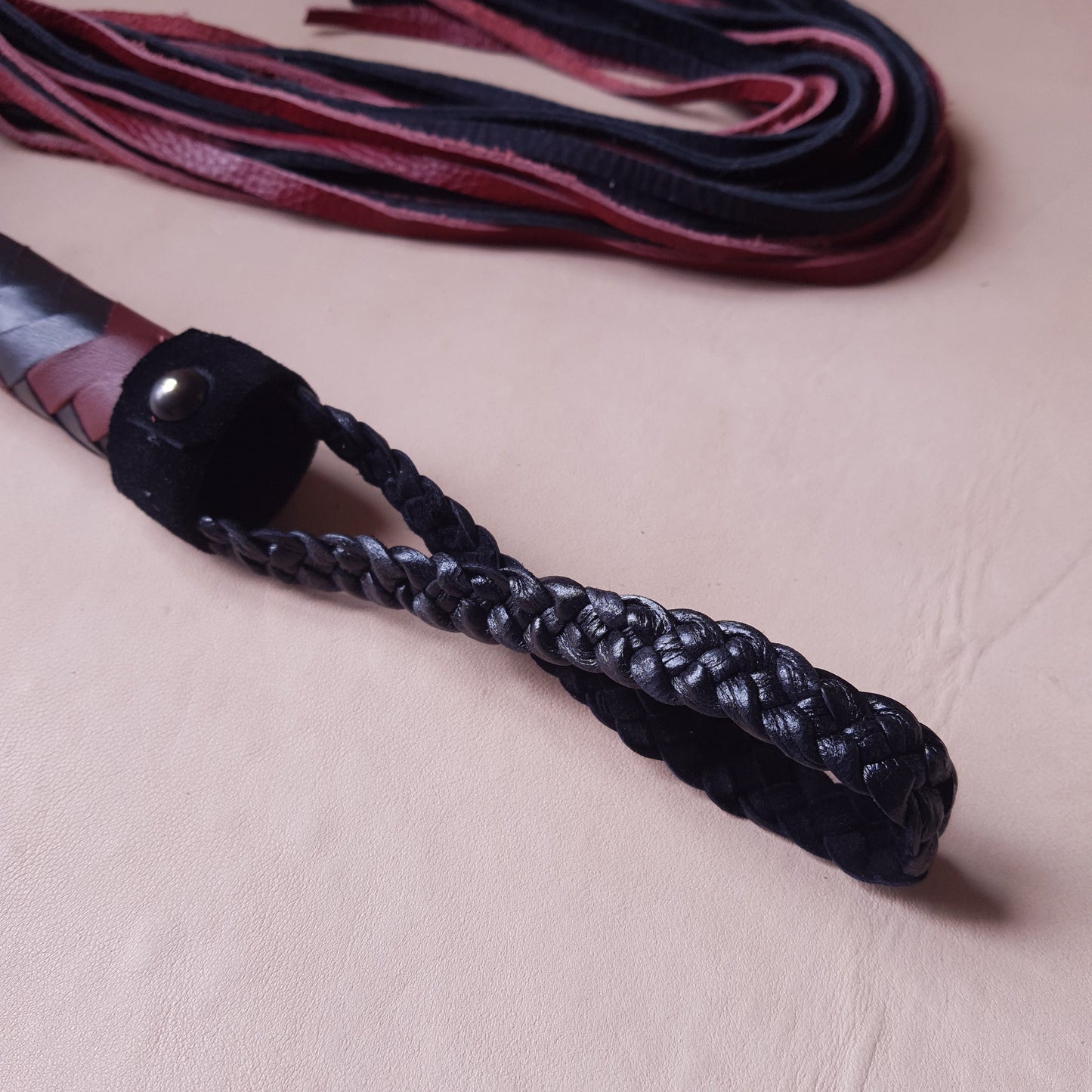 Martinet cuir - 76 cm - bordeaux & noir variante 2