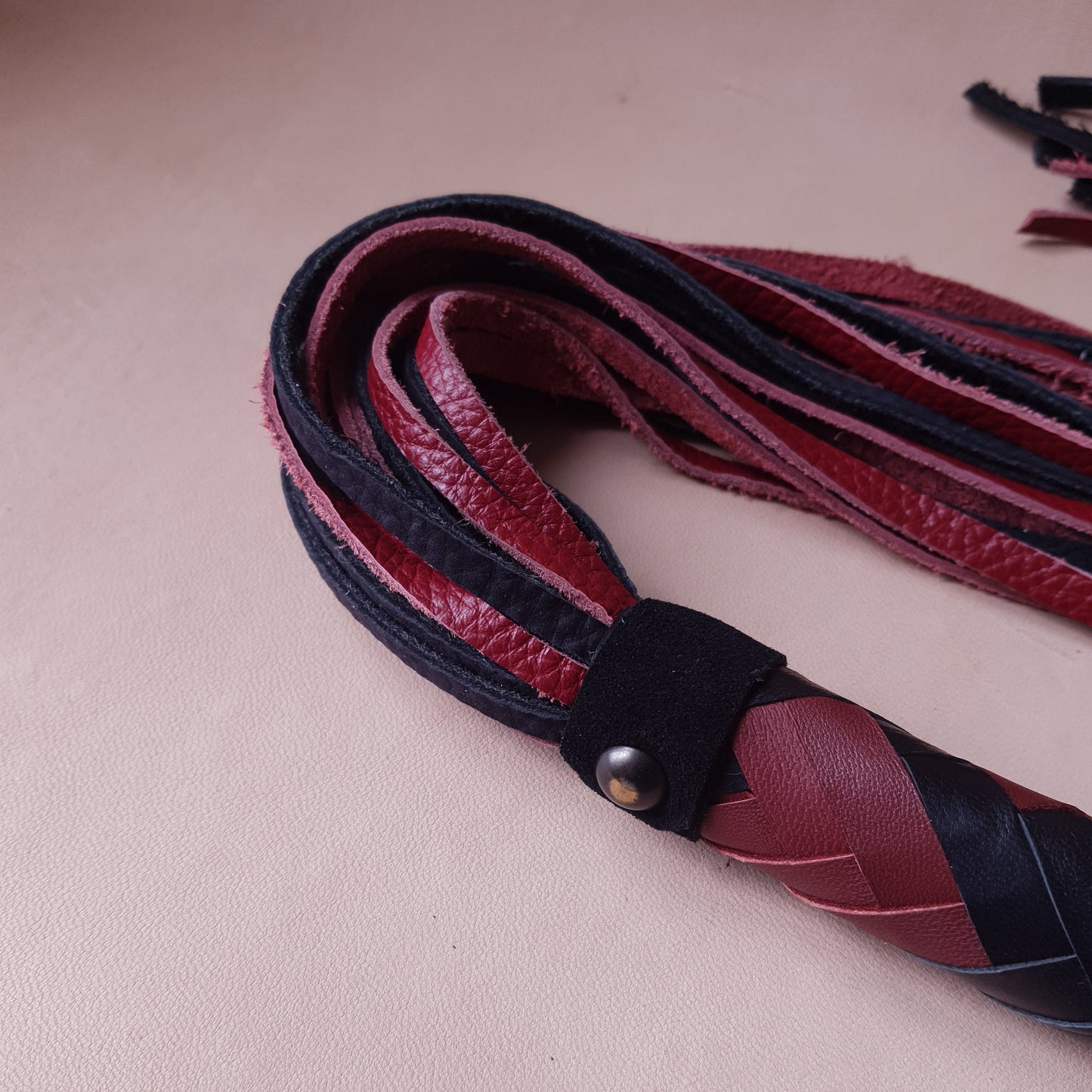 Martinet cuir - 76 cm - bordeaux & noir variante 2