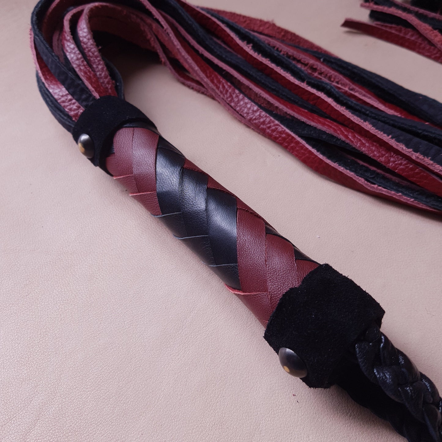 Martinet cuir - 76 cm - bordeaux & noir variante 2