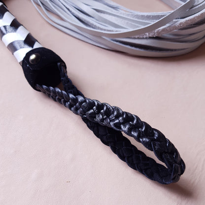 Martinet cuir - 75 cm - noir & blanc