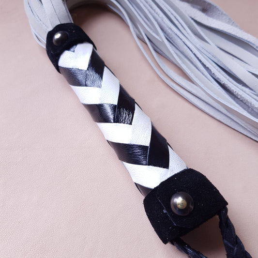Martinet cuir - 75 cm - noir & blanc