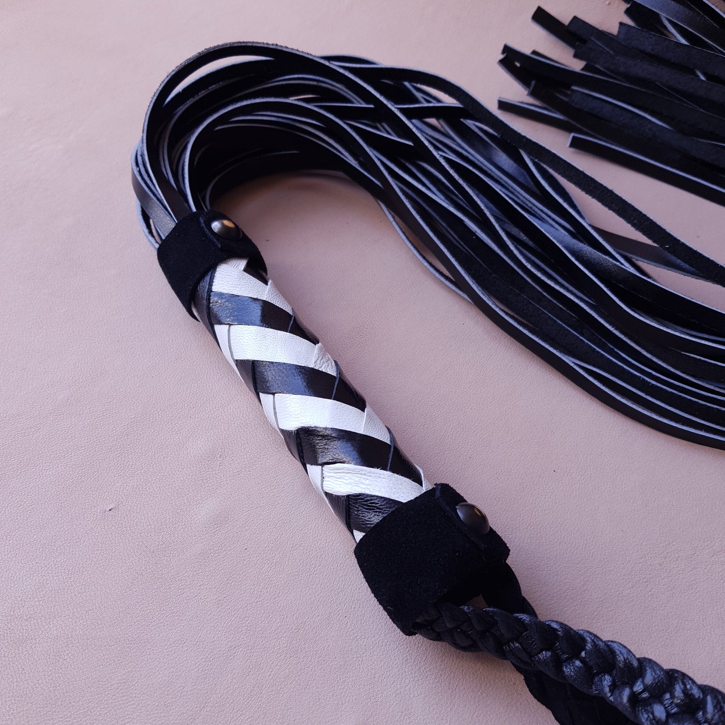 Martinet cuir - 75 cm - noir & blanc variante 2