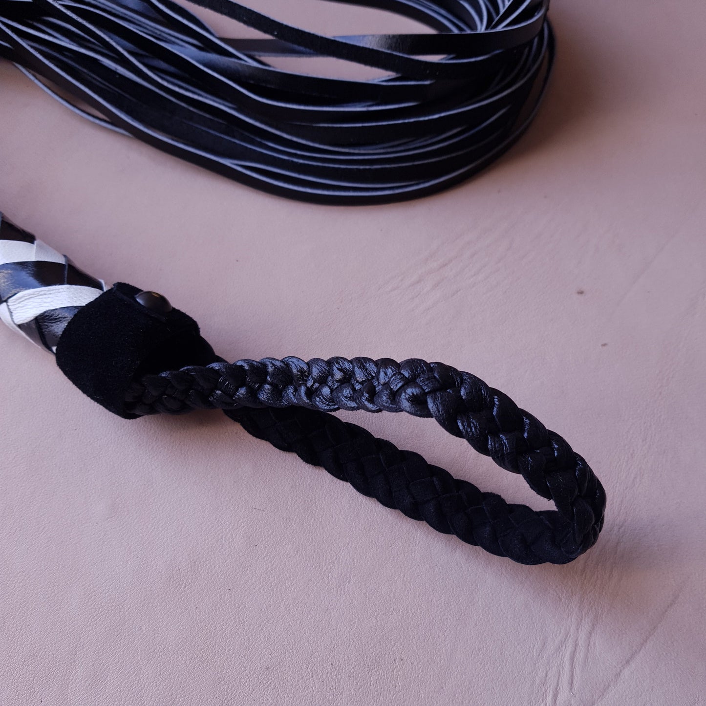 Martinet cuir - 75 cm - noir & blanc variante 2