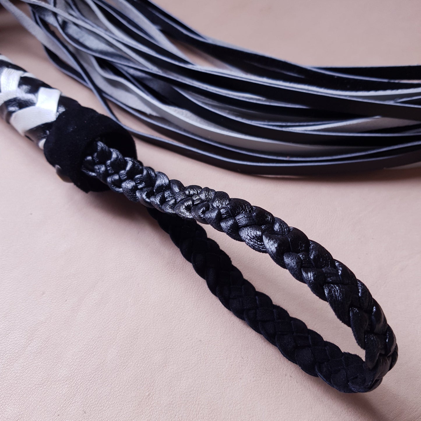 Martinet cuir - 75 cm - noir & blanc variante 3