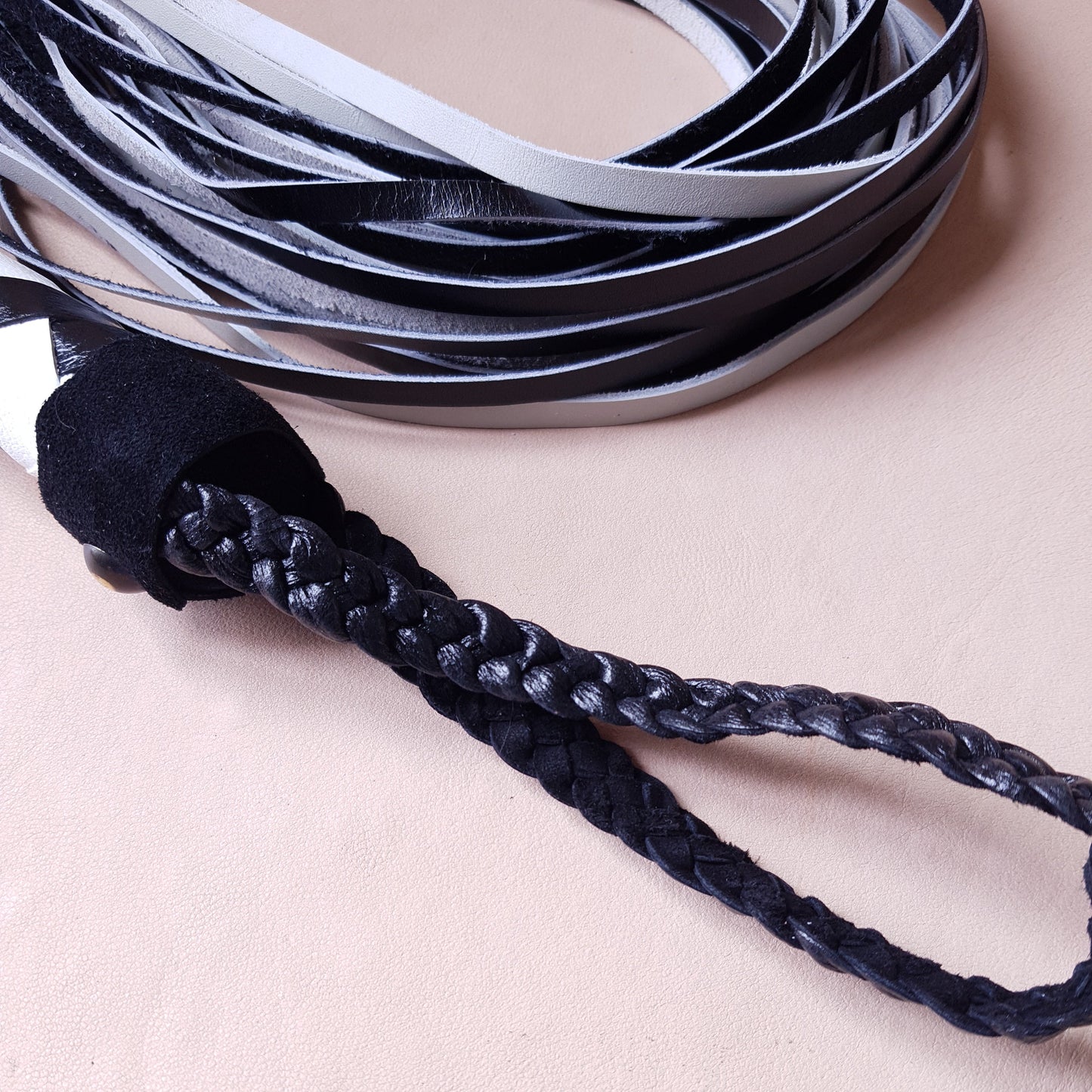 Martinet cuir - 75 cm - noir & blanc variante 4