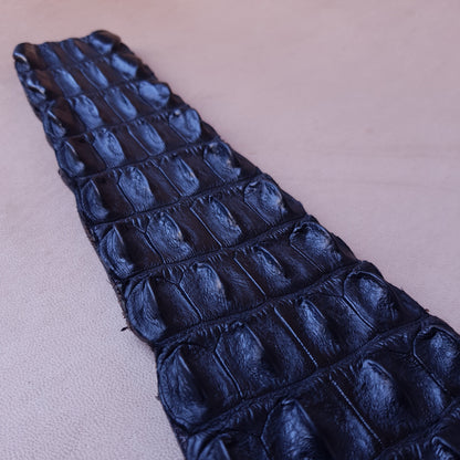Paddle cuir (caïman) & acier - 42 cm - noir