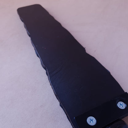 Paddle cuir (caïman) & acier - 42 cm - noir