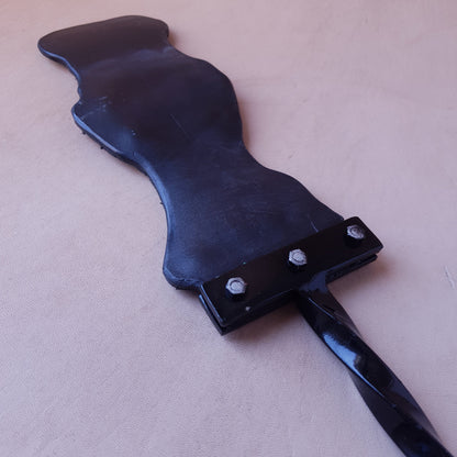 Paddle cuir (caïman) & acier - 44 cm - noir