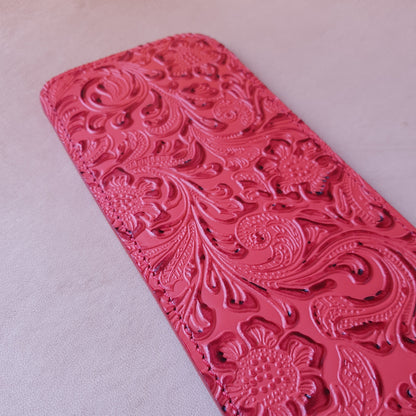 Paddle cuir & acier - 43 cm - rouge