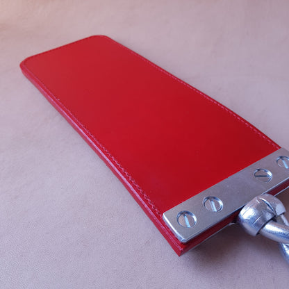 Paddle cuir & acier - 43 cm - rouge