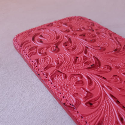 Paddle cuir & acier - 43 cm - rouge