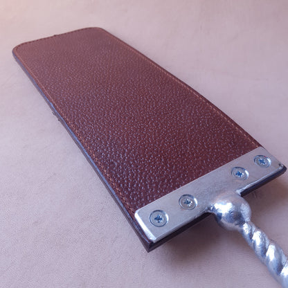 Paddle cuir & acier - 43 cm - marron