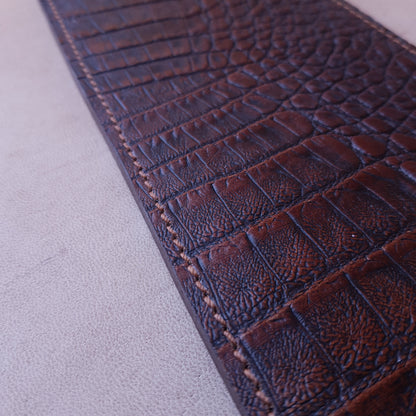 Paddle cuir & acier - 43 cm - marron