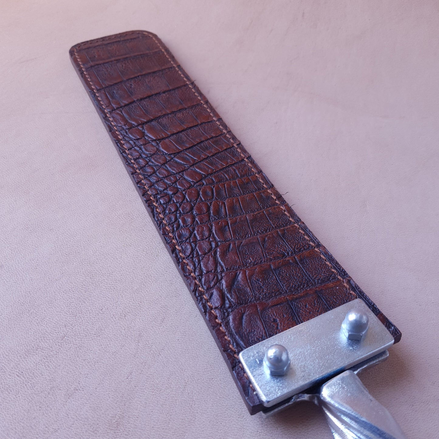 Paddle cuir & acier - 43 cm - marron 2