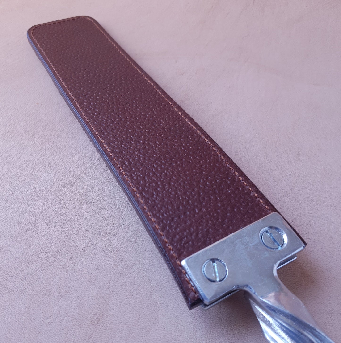 Paddle cuir & acier - 43 cm - marron 2