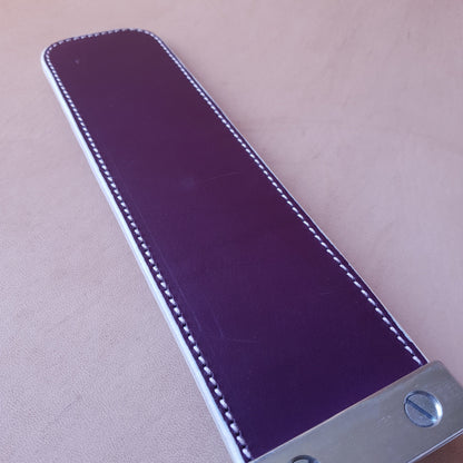 Paddle cuir & acier - 40 cm - violet & blanc