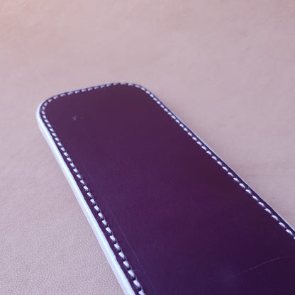 Paddle cuir & acier - 40 cm - violet & blanc