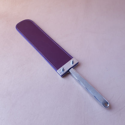 Paddle cuir & acier - 41 cm - violet