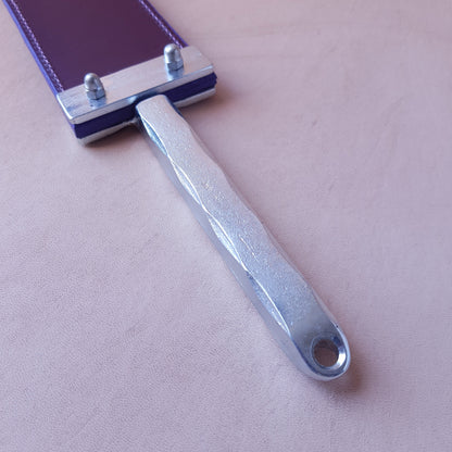 Paddle cuir & acier - 41 cm - violet