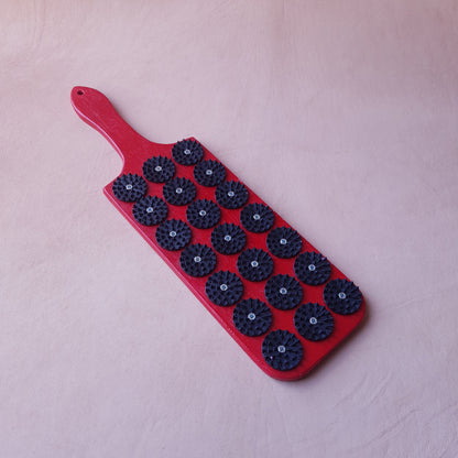 Paddle bois & pics fleurs - 37 cm - rouge & noir