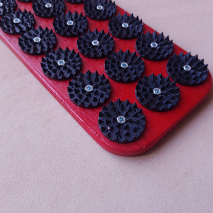 Paddle bois & pics fleurs - 37 cm - rouge & noir