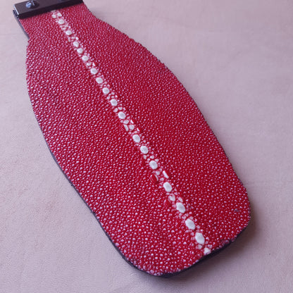 Paddle Galuchat & acier - 44 cm - rouge & noir
