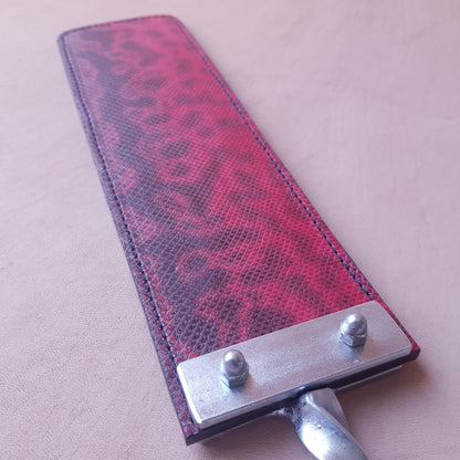 Paddle cuir & acier - 41 cm - rouge & noir