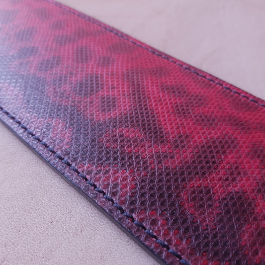 Paddle cuir & acier - 41 cm - rouge & noir
